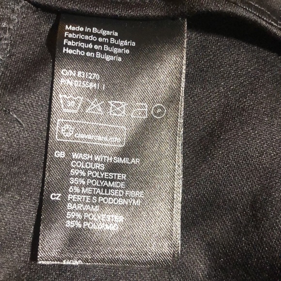 H&M Gold Sparkle Metallic Fully Lined Pants Zip & Button Side Stretch Women’s 2 - Picture 6 of 7